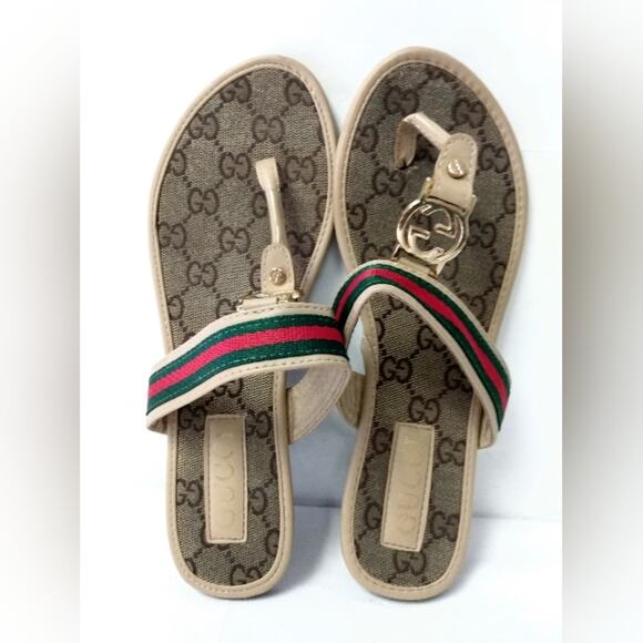 Gucci Slippers Flats Size 41 used RED GREEN Ribbon. Read - Picture 3 of 16